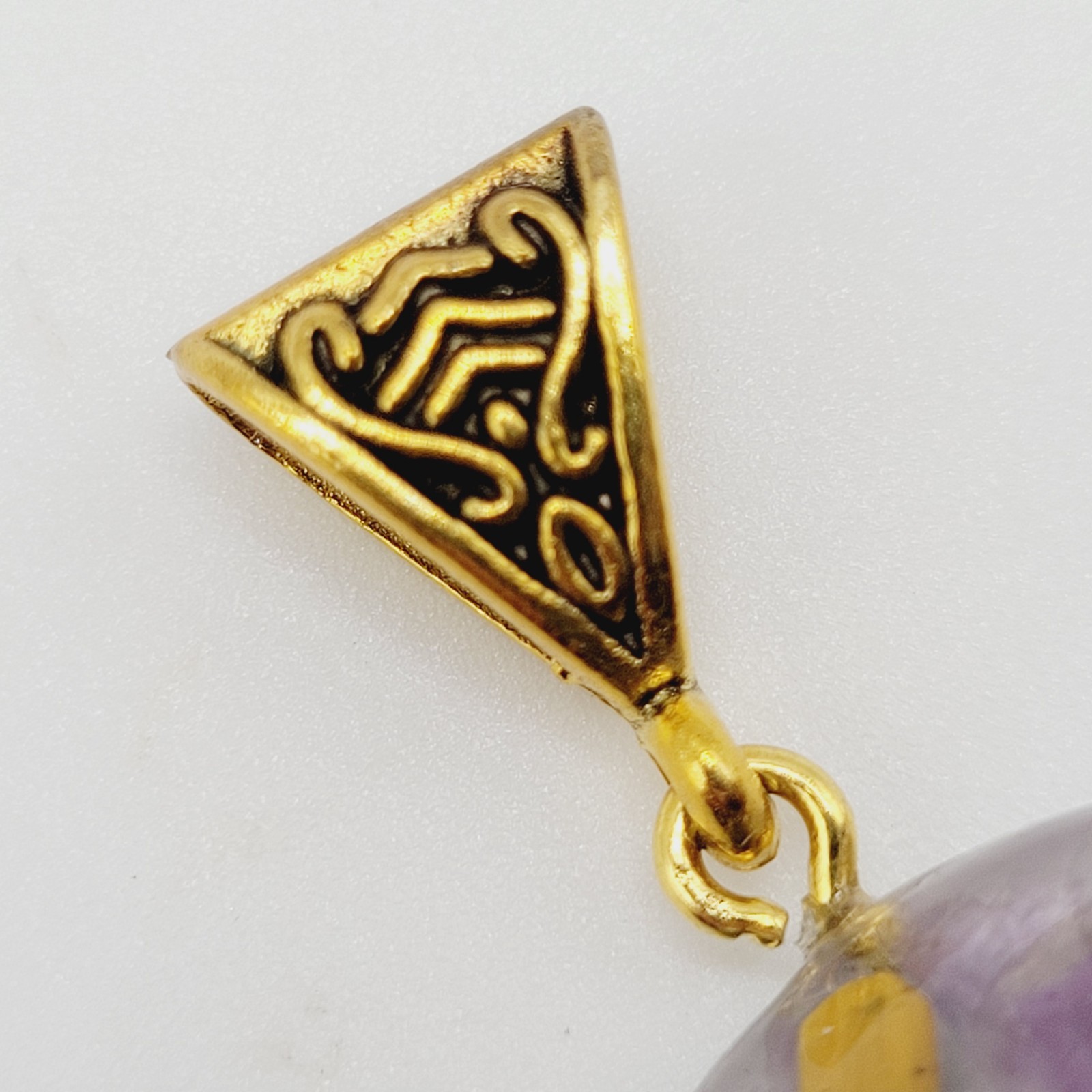 Crescent Moon Shape Orgone Chakra Crystal Chip Pendant Ornate Bail No Chain