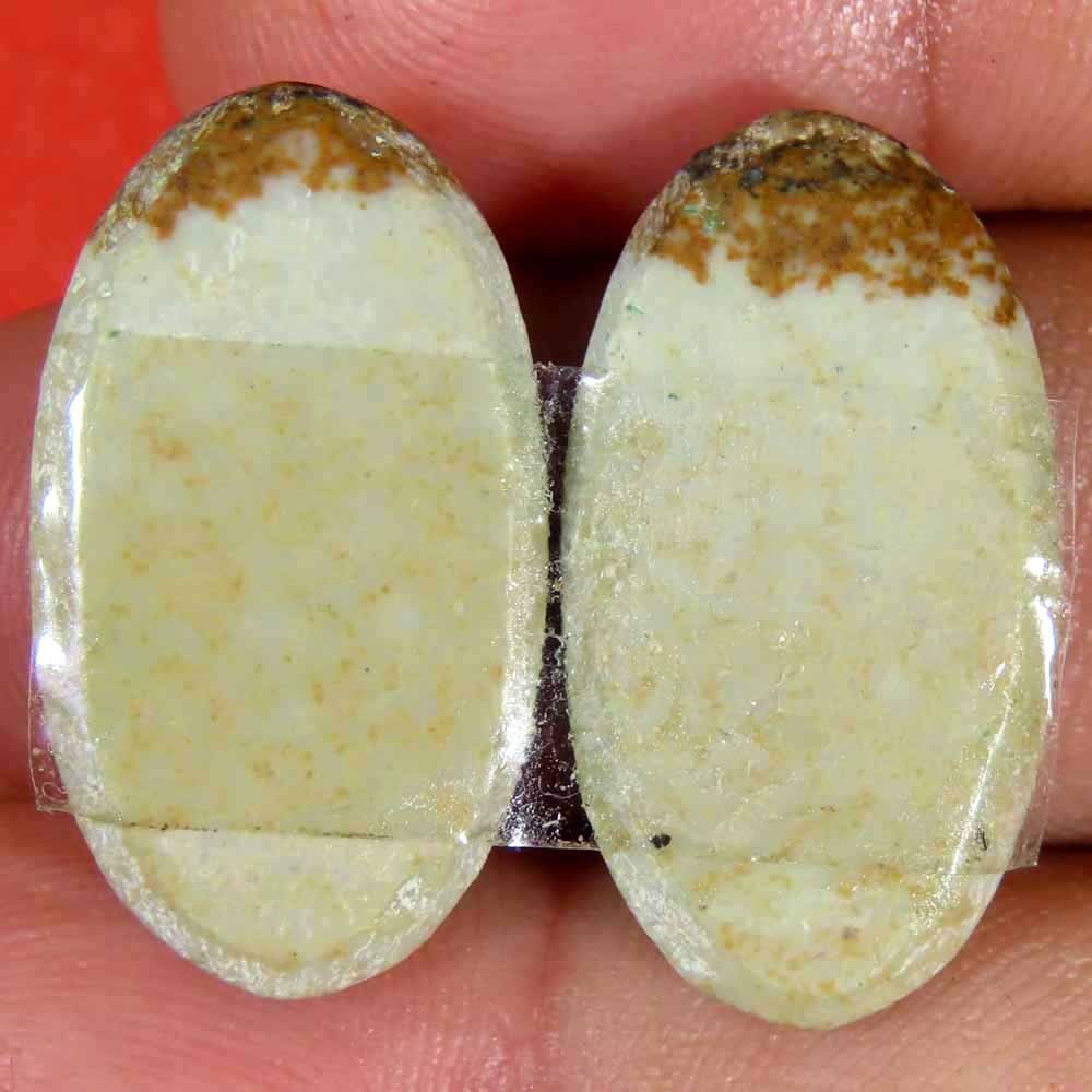 21.00Cts.100%Natural Designer Picture Jasper Pair Oval Cab 13x24x4mm Gemstone