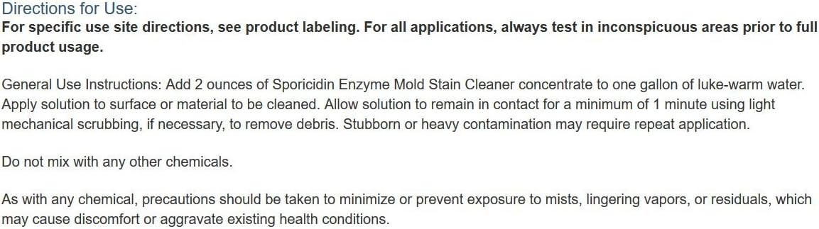 Groom Industries Household Cleaners Sporicidin Enzyme Mold Cleaner…