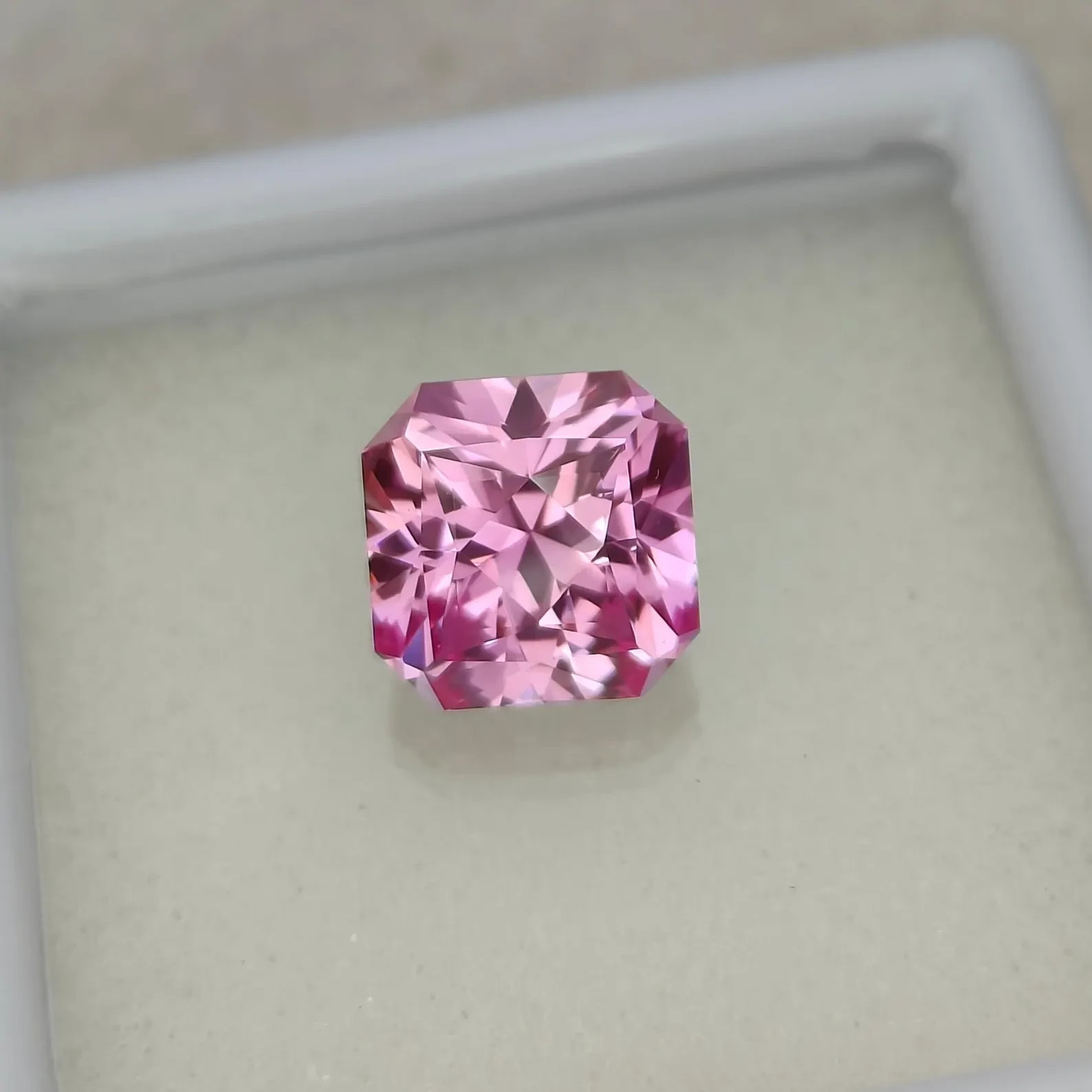 13.45 Ct Precision Cut, Pink Sapphire: 12 mm Asscher Cut Jewelry LOOSE Gemstone