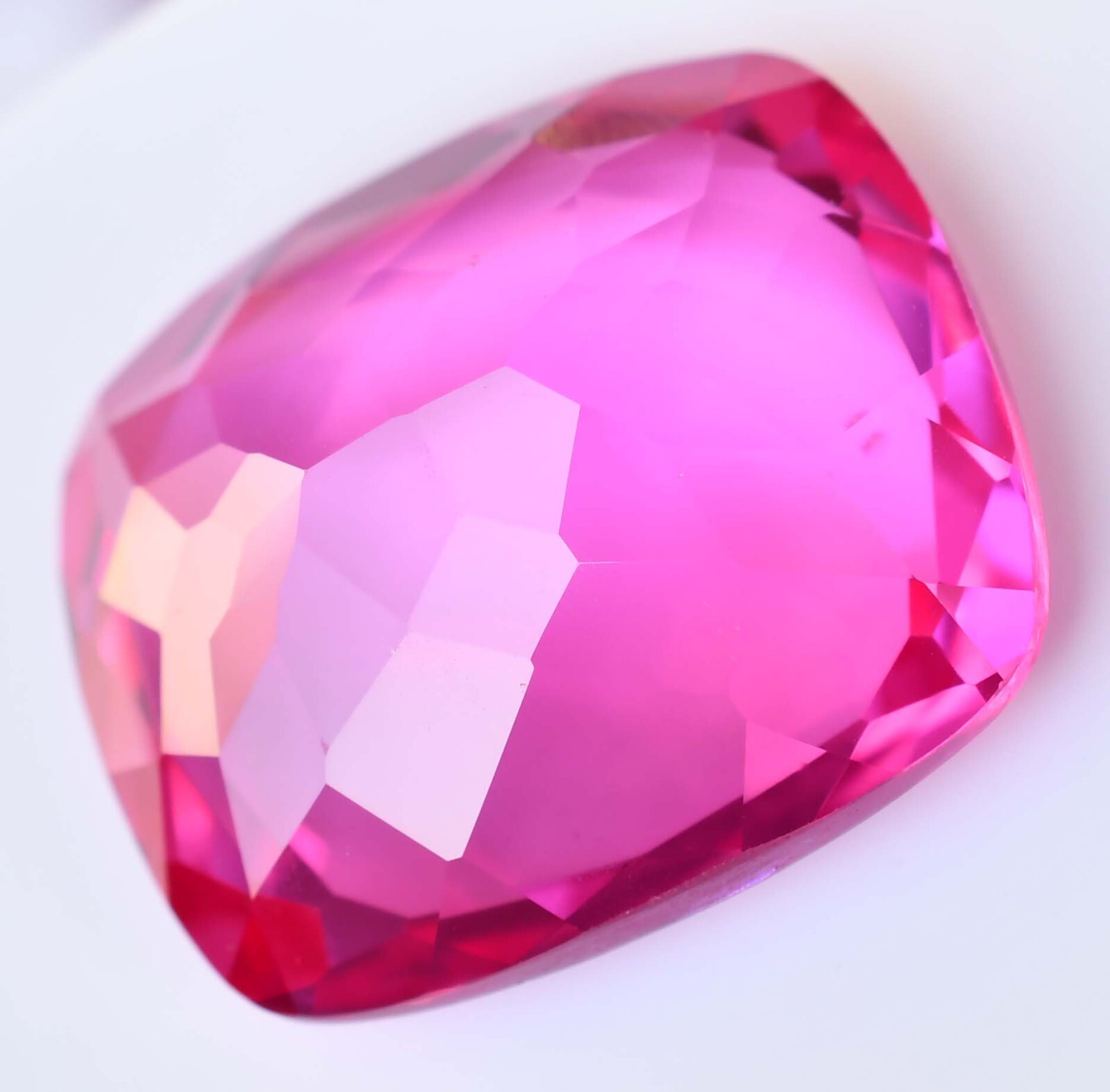 HUGE 89.95Ct Natural Mogok Pink Ruby Flawless Cushion Certified Treated Gemstone