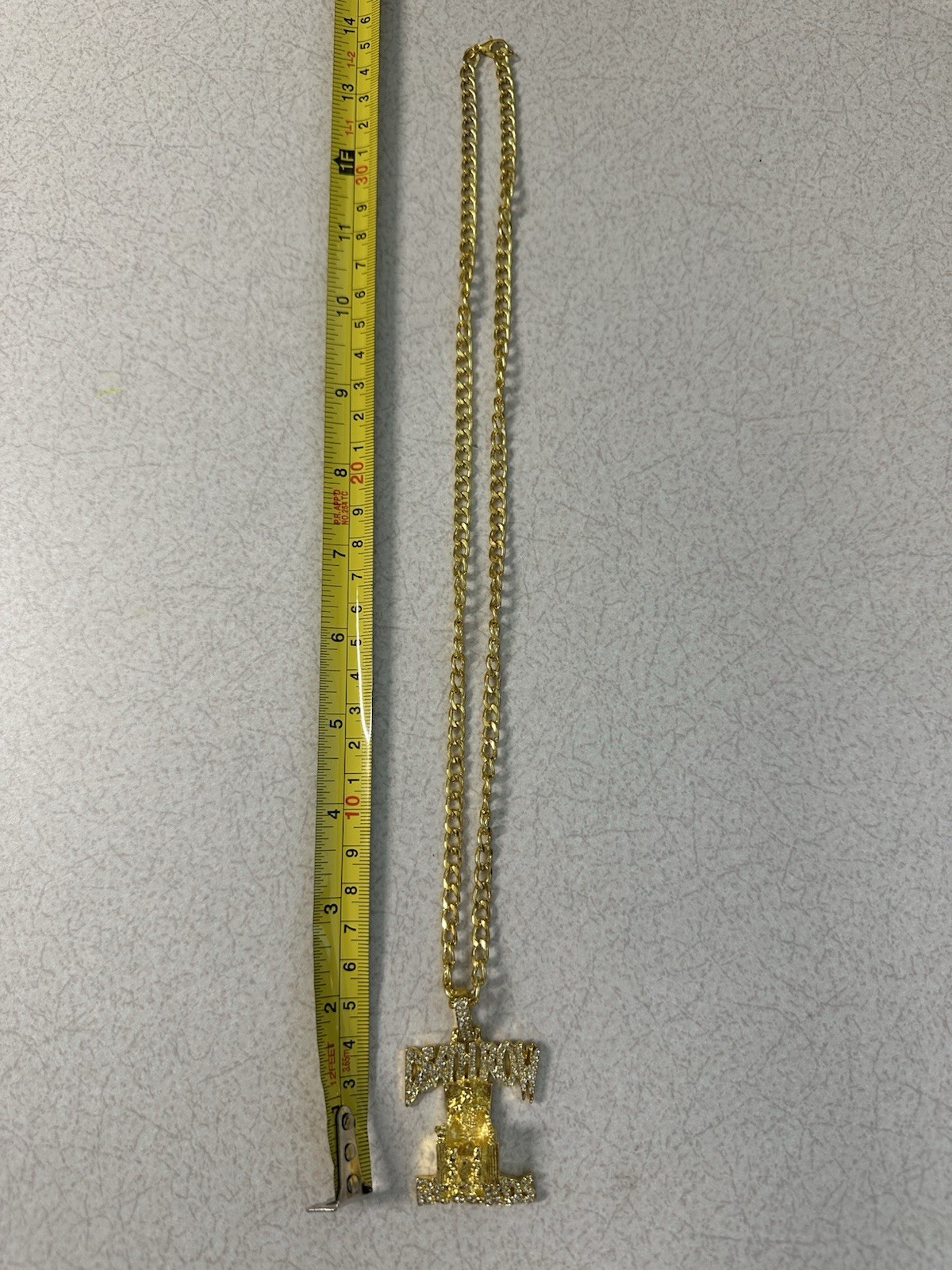 DEATH ROW Gold Color Cuban Link Chain Necklace with Pendant. US Seller – NEW