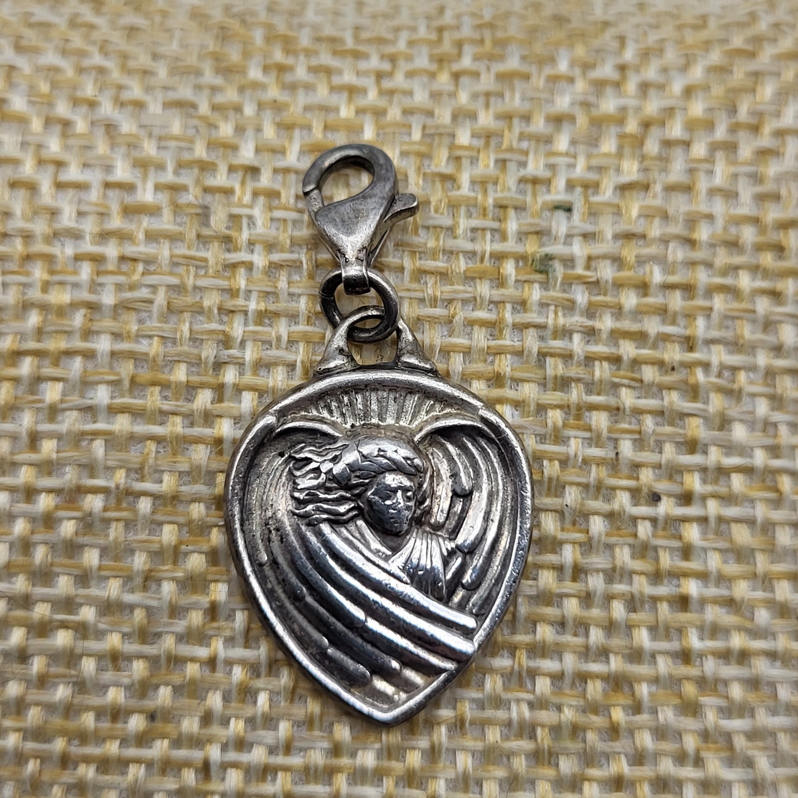 Gabriel Angel of Hope Vintage Sterling Silver Bracelet Clip Charm Pendant