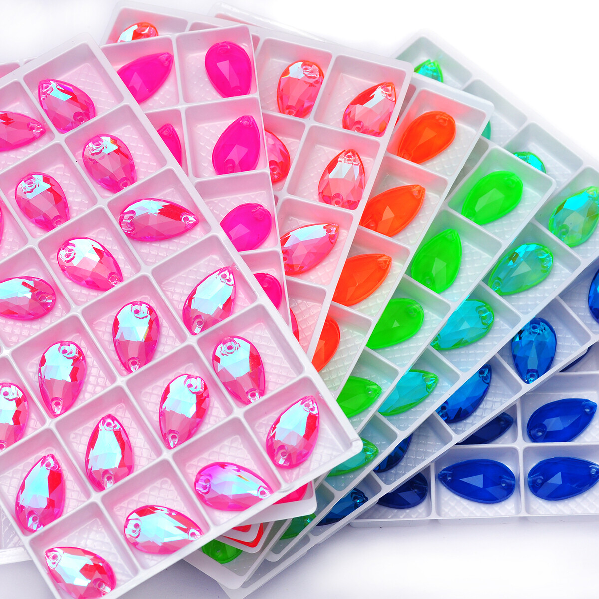 Drop Solid Gem Crystal Neon Sew On Rhinestones Fluorescence Mocha Sewing accesso