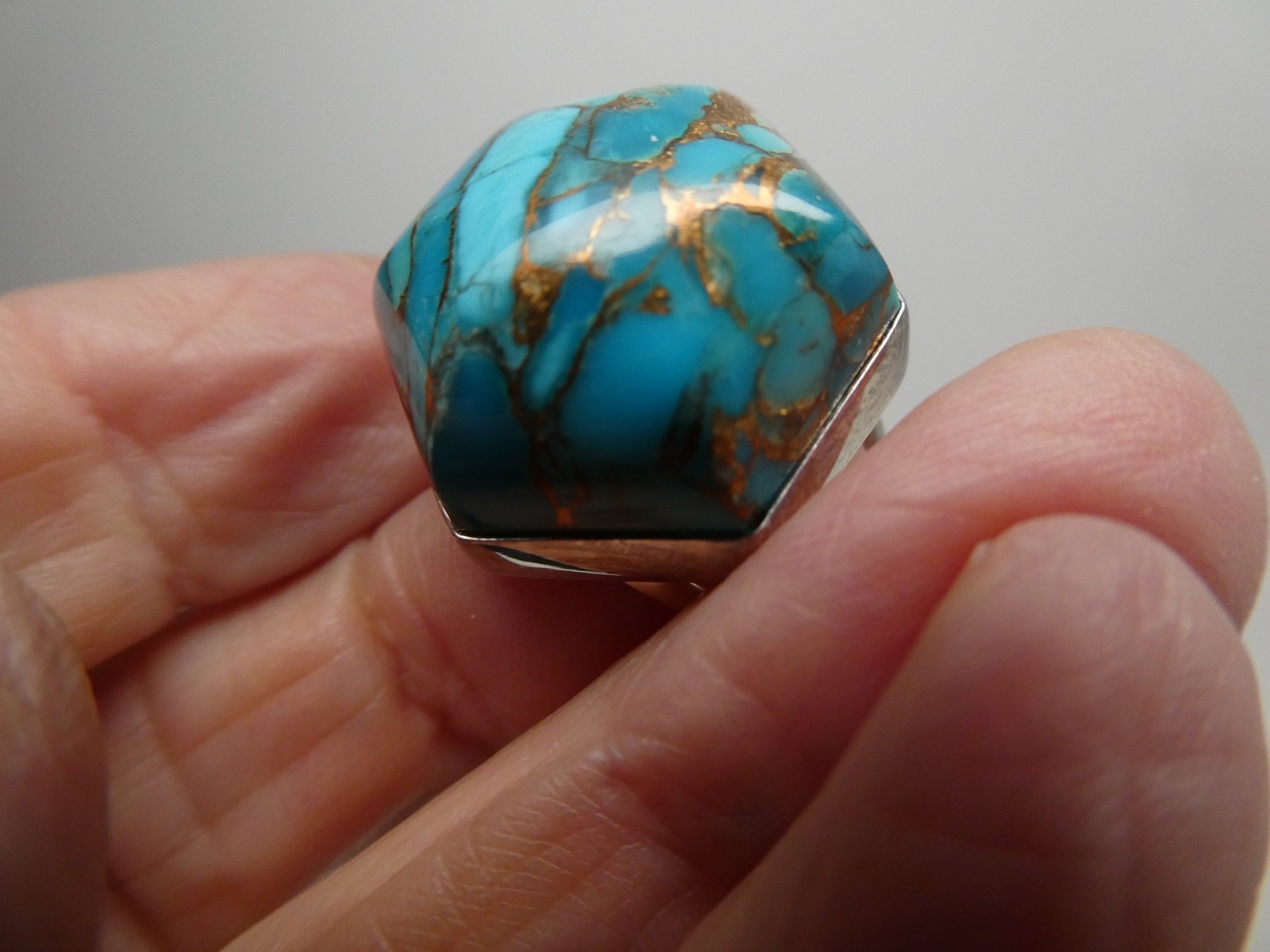 JAY KING DTR Sterling Silver 925 COPPER TURQUOISE Gemstone RING Size 8