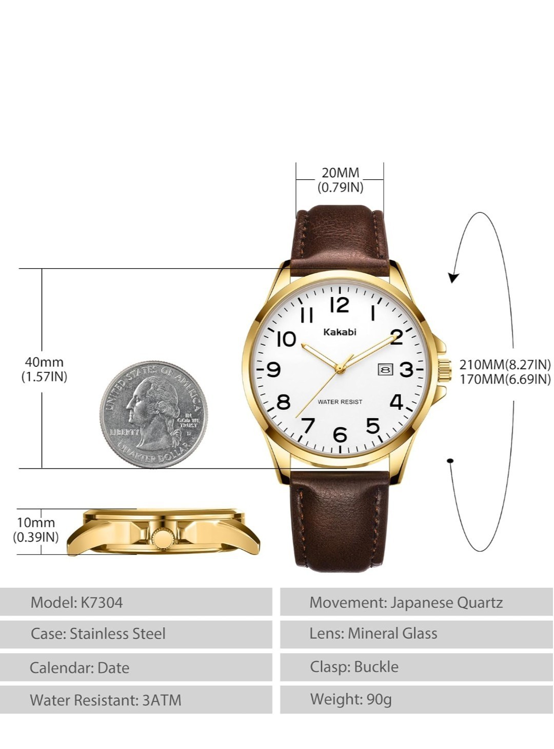 Men Fashion Minimalist Wrist Watch Waterproof Quartz Analog Date With Leather St