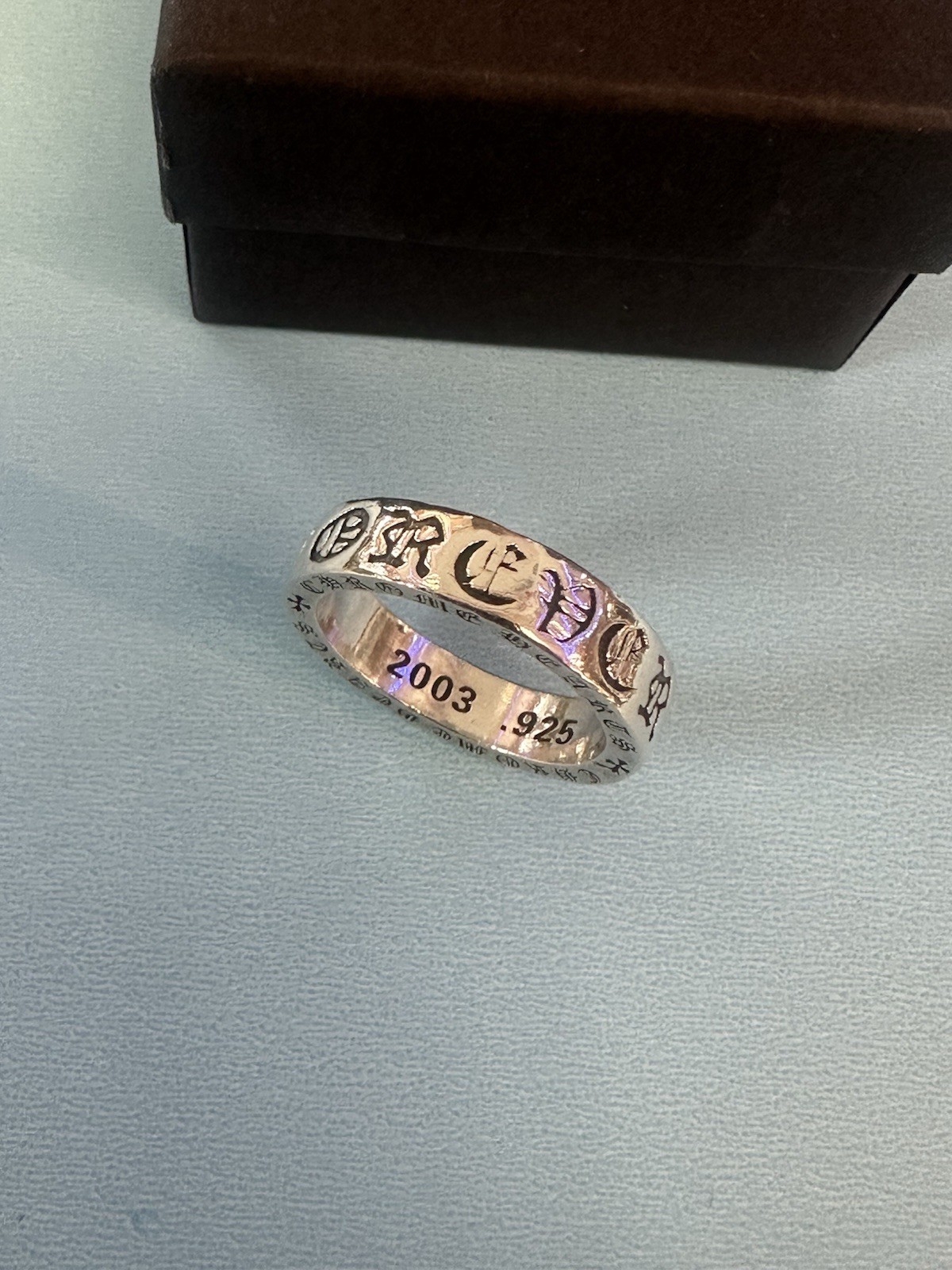 CHROME HEARTS .925 – 2003 SPACER FOREVER STERLING SILVER RING sz 9 5.5 mm 8.4G