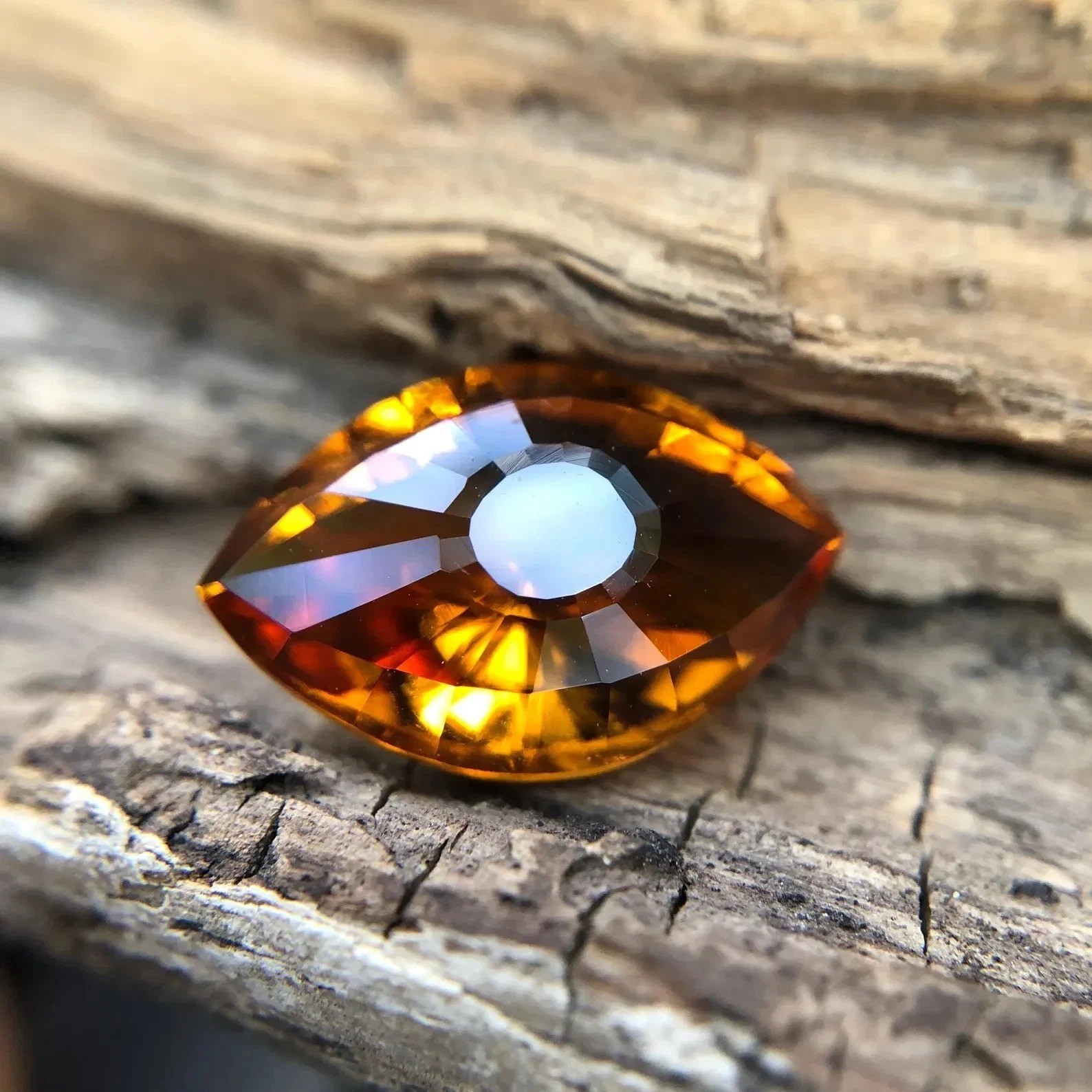 Natural Certified Unique Eye Cut 10 Ct Yellow Rhodolite Loose Stone Gemstone