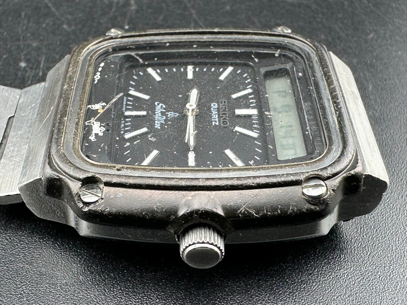 Seiko SilverWave Ana-Digi Men’s Black Dial Chrono Alarm Day Date 35mm H357-5120