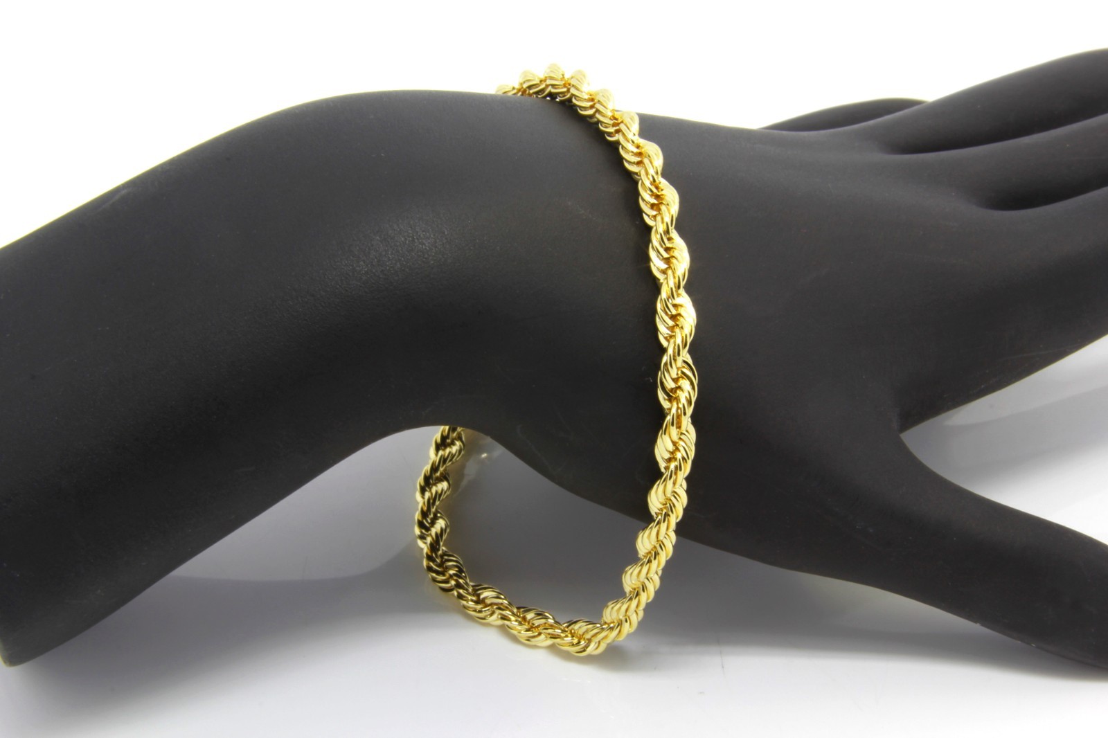 Men & Lady Gold Plated 4mm Sparkling French Rope Anklets & Bracelet 8 Inches