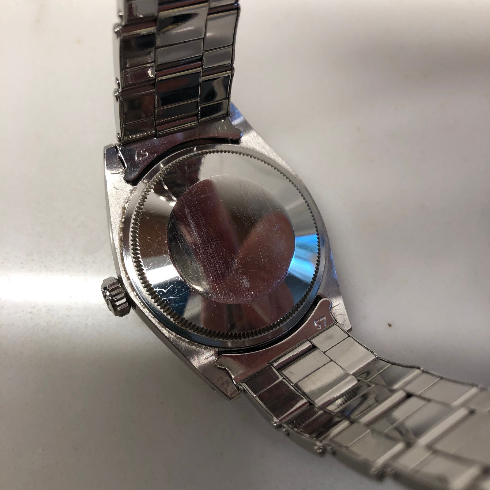 Rolex Date 1500 Oyster Perpetual Silver Arrow Steel Automatic Wristwatch