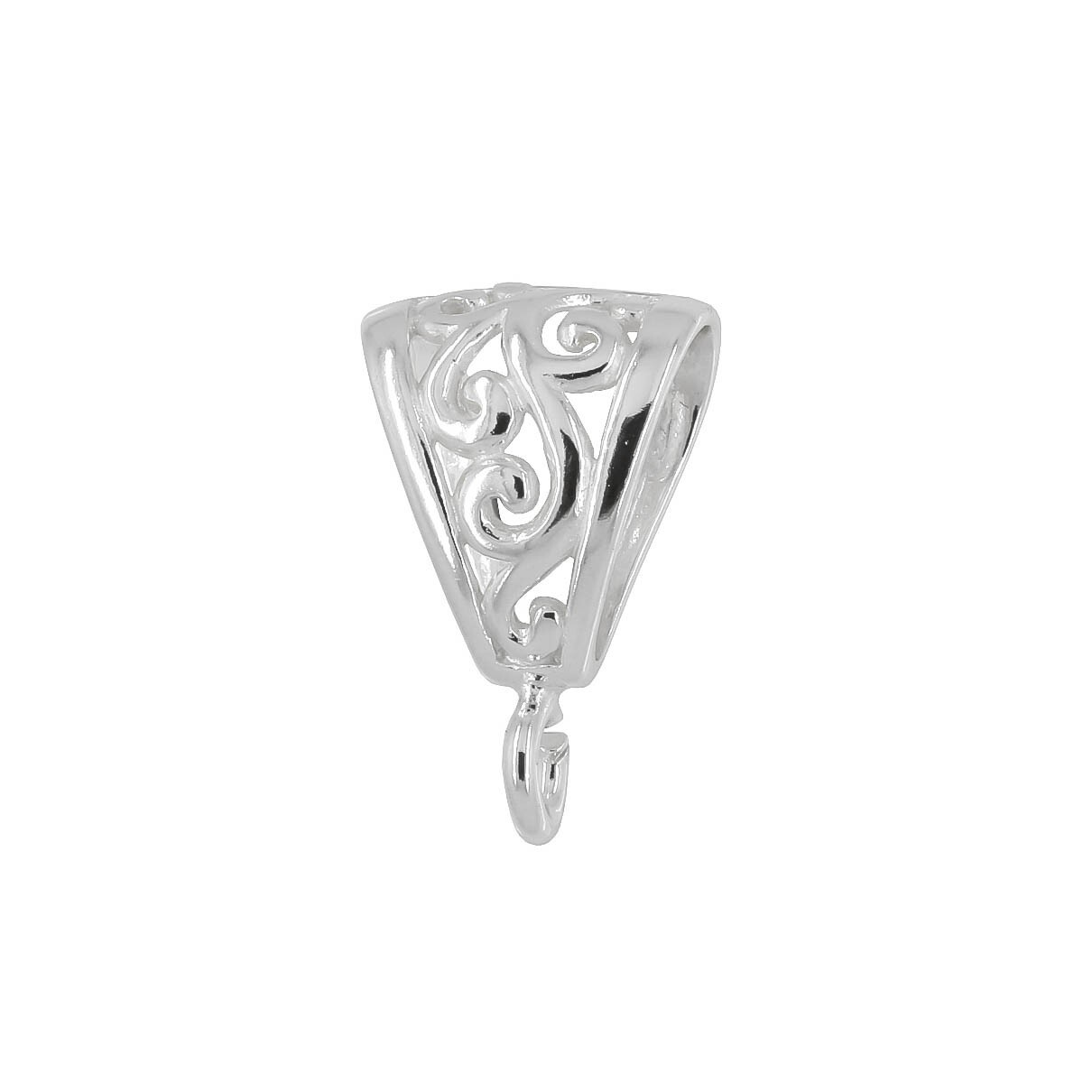 Large Sterling Silver Slider Pendant Clasp Bail Connector #97197
