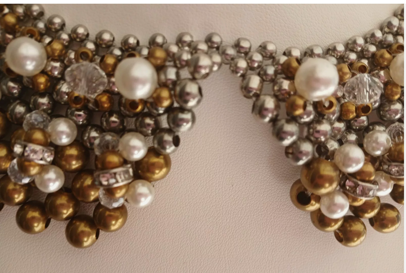 Bold Anthropologie Pam Hiran Multi Color Beaded Collar Choker Bib necklace