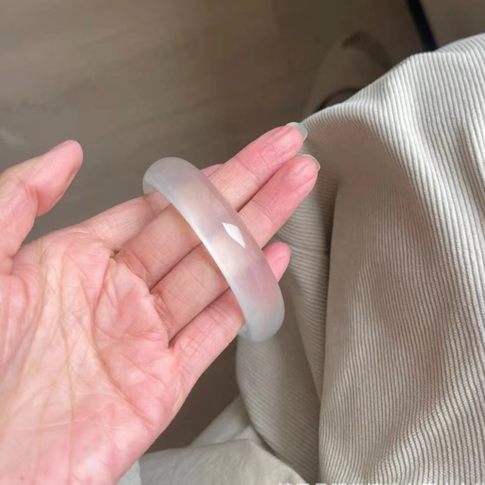Certified 52-66mm High Ice White Natural Burma Jade jadeite Bangle Bracelet