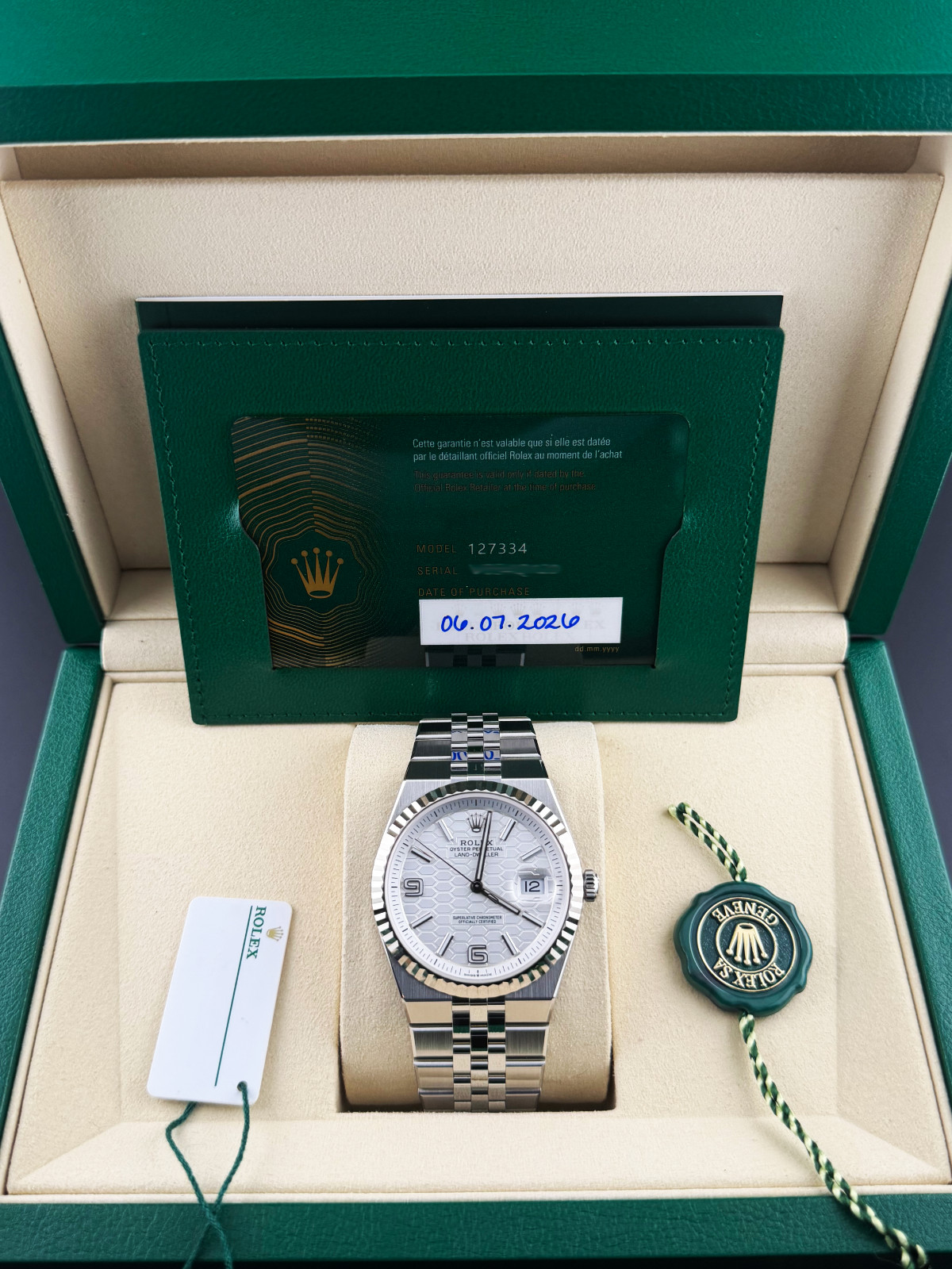 2026 Rolex Land-Dweller 40MM White “Honeycomb” Dial (127334)