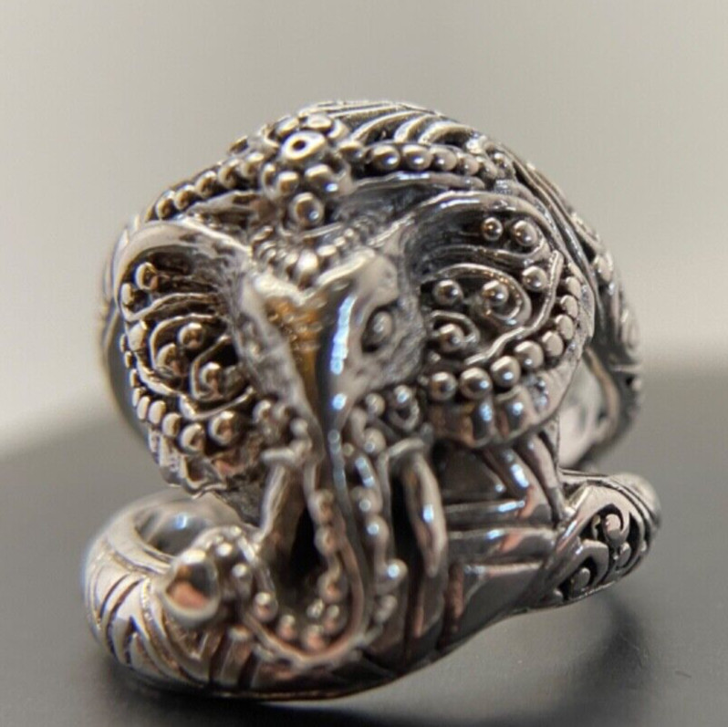 Sarda,Bali Artisan Handmade,Sterling, Elephant Head Ring Sz 6.75;7.75;8.75;9.75