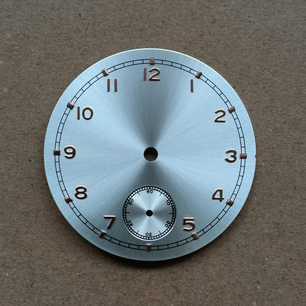 37mm silver dial Rose gold number Thickness 0.4mm for ETA6498 ST3621 movement