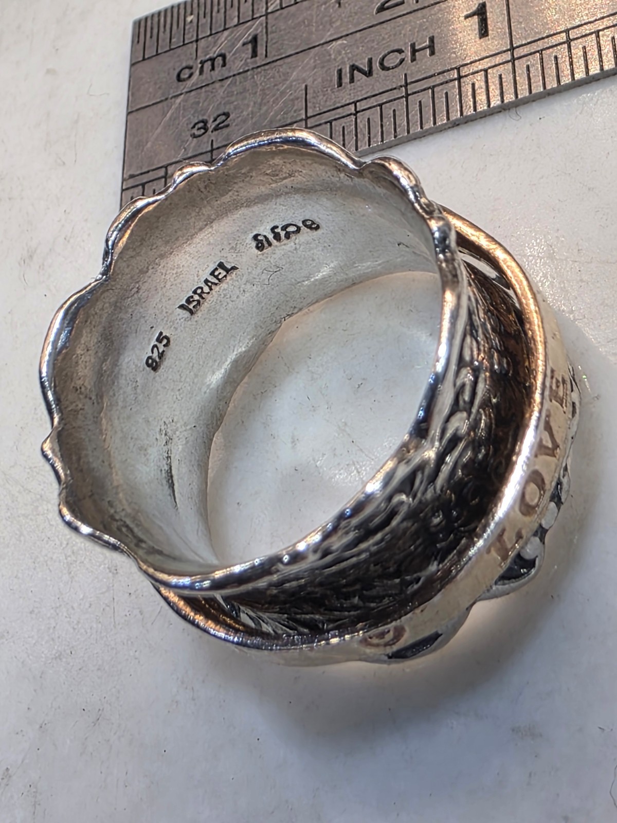 PZ Paz Creations .925 Sterling Silver and Rose Gold over Silver Spinner Ring 7.5
