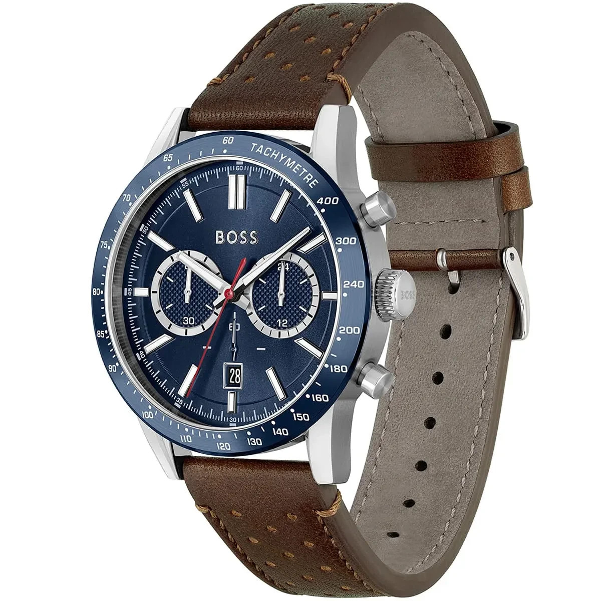 Original Hugo Boss Allure 1513921 Men’s 44mm Chronograph Watch Blue Dial