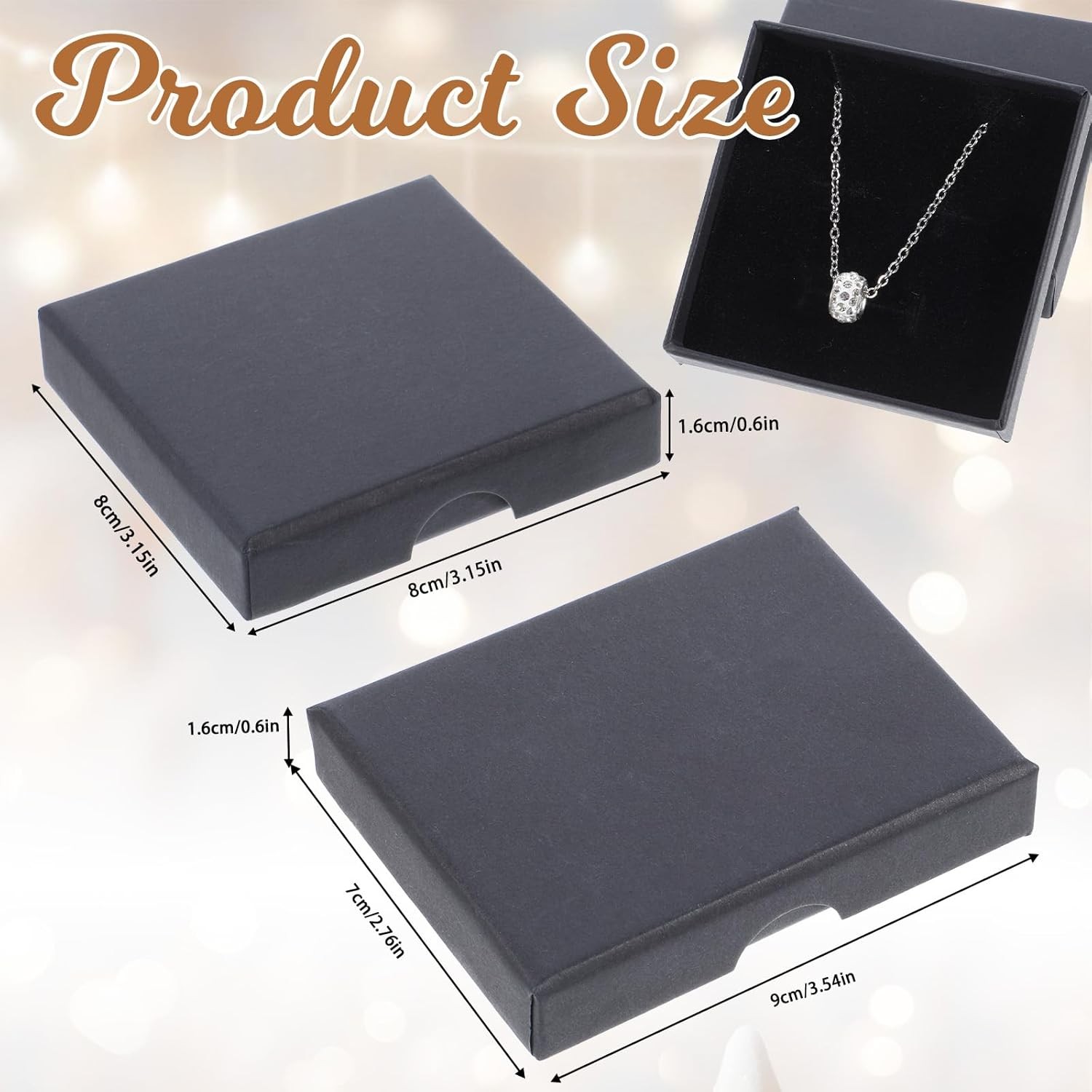 Thinp 2 Pack Foam Fill Cardboard Paper Jewelry Box Small Jewelry Gift Box Chr…