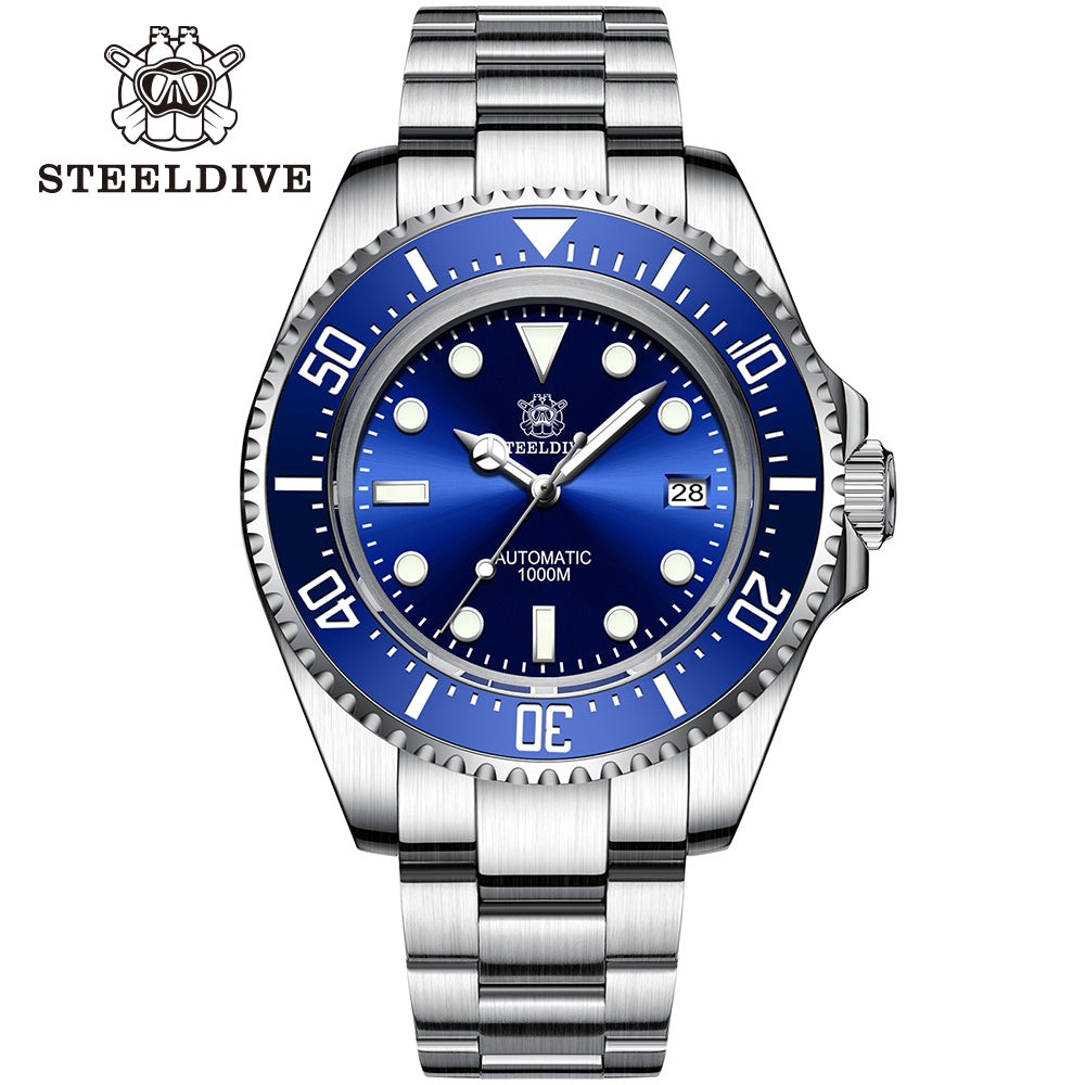 STEELDIVE SD1964 Mens 45.4mm 1000M Automatic Dive Watch NH35 Sapphire Steel