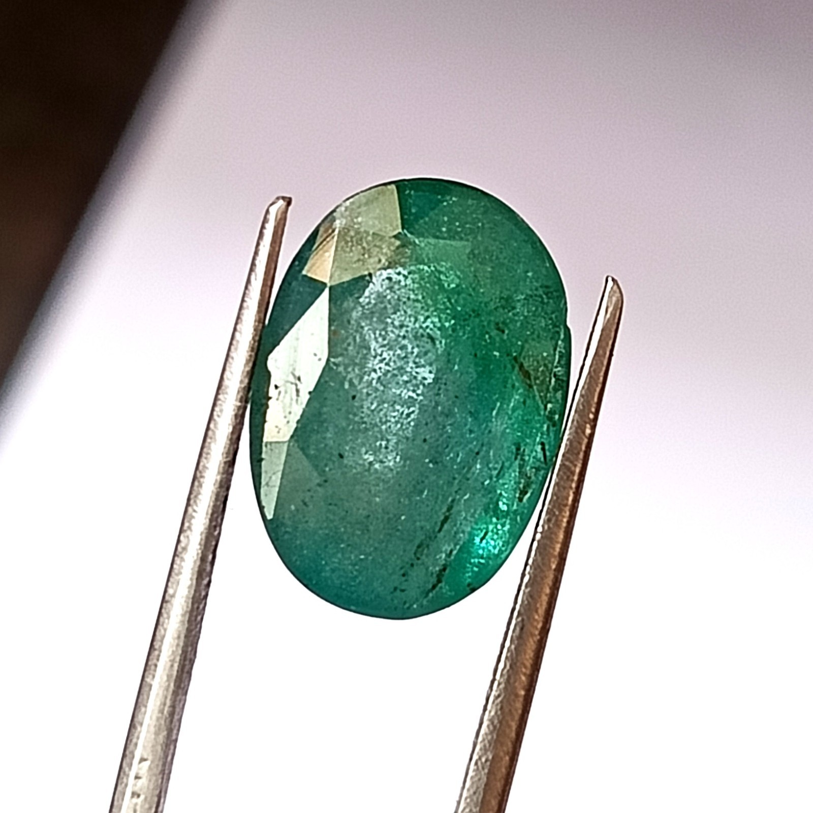 Genuine Zambian Emerald 6.80 Carat Natural Faceted Oval Gemstone 14.7X10.4 mm