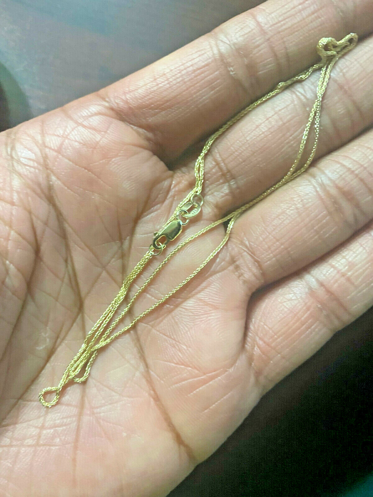 14KT Solid Yellow Italian Gold Wheat Chain Necklace 0.9mm 16″, 18″, 20″, 22″
