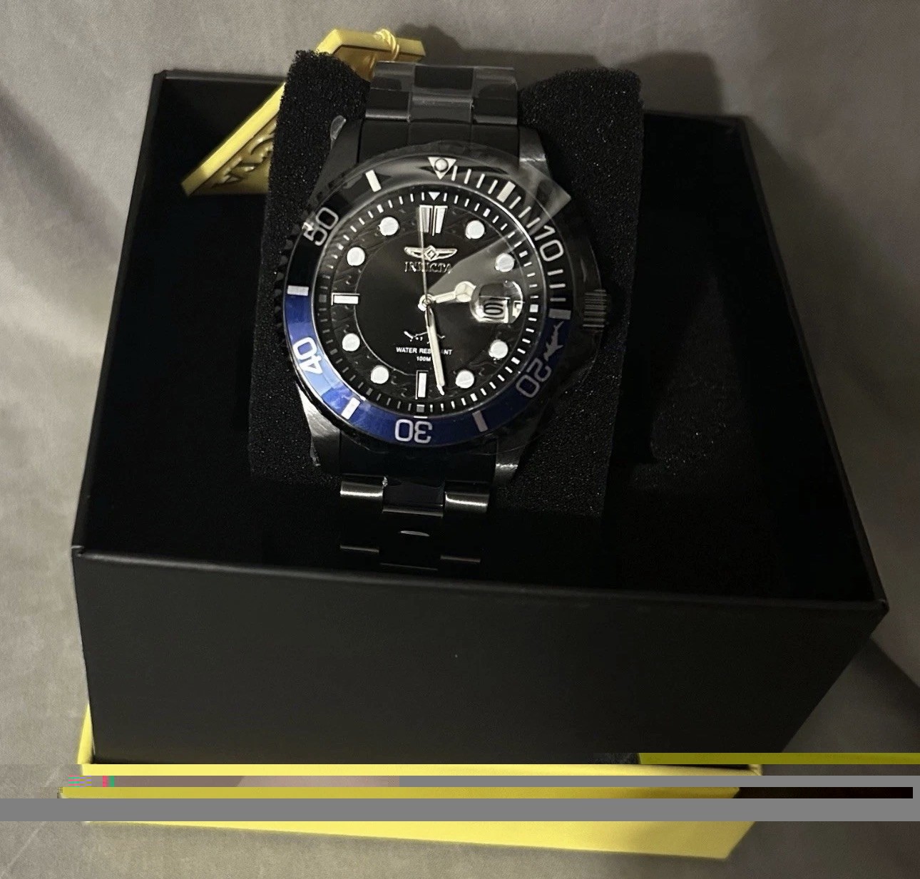 Invicta Pro Diver 43mm Quartz Black Dial Stainless Bracelet 44713 Men’s Watch