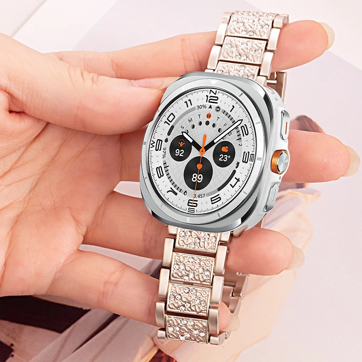 Luxury Diamond Metal Band for Samsung Galaxy Watch 8 40 44mm Classic 46mm Women