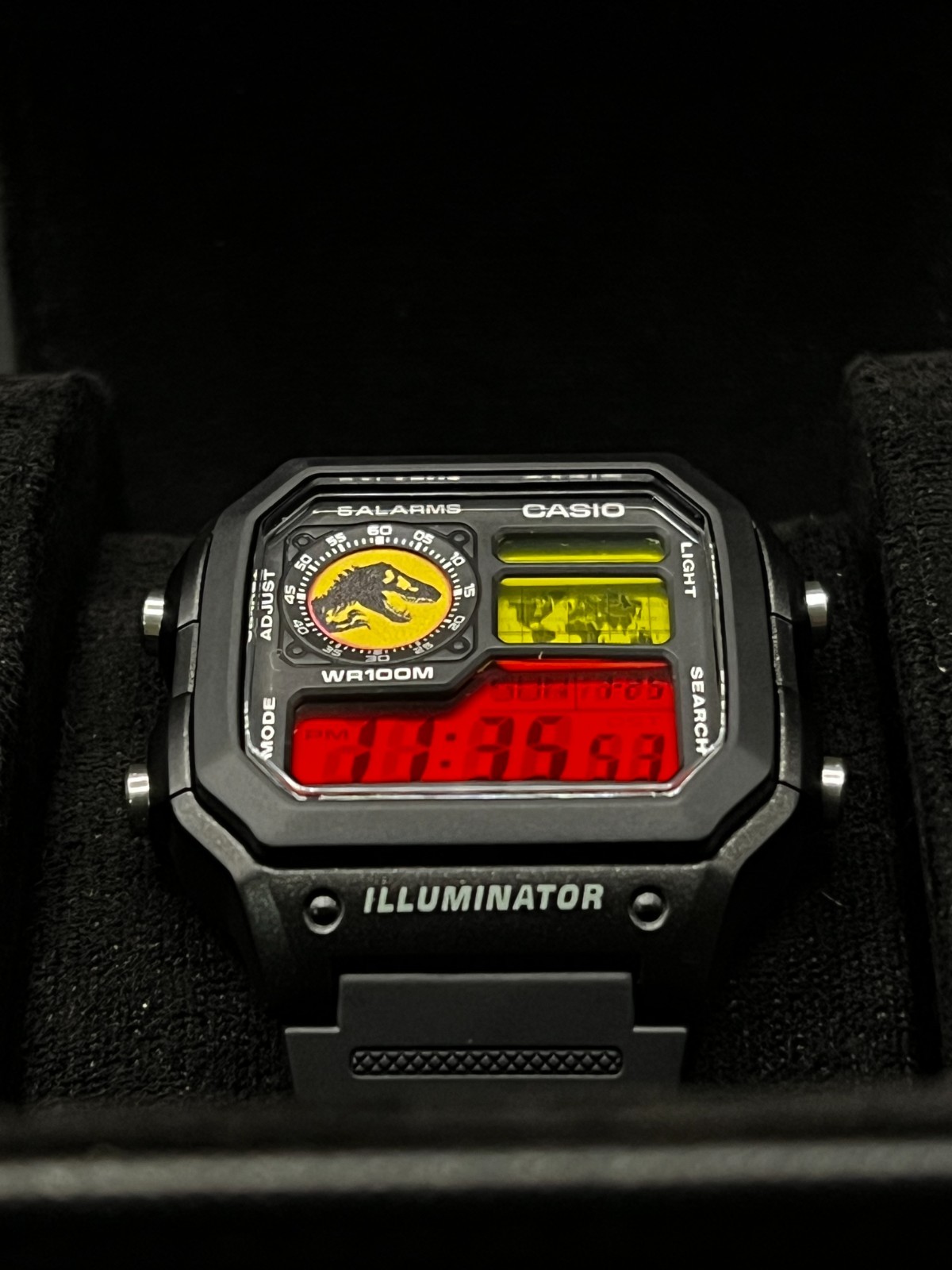 “Jurassic” | 🦖🔴🟡 | Custom CASIO AE-1200WHD | World Time | Royale | Watch MOD