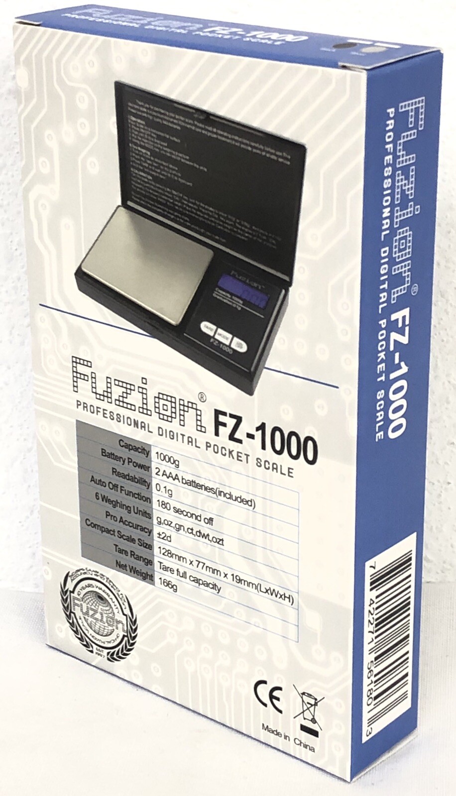 Fuzion FZ-1000 Professional Digital Pocket Scale New Sealed Black W/ Batteries