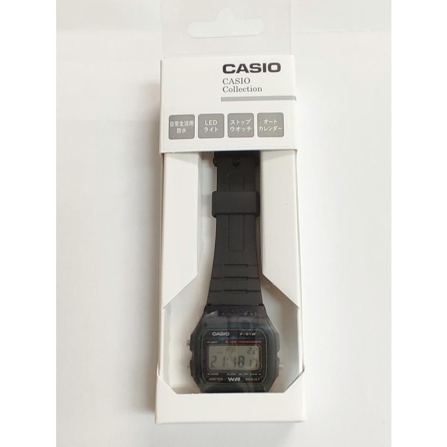 CASIO F-91W-3JH Digital Quartz Watch Green Accent Black Resin Japan New