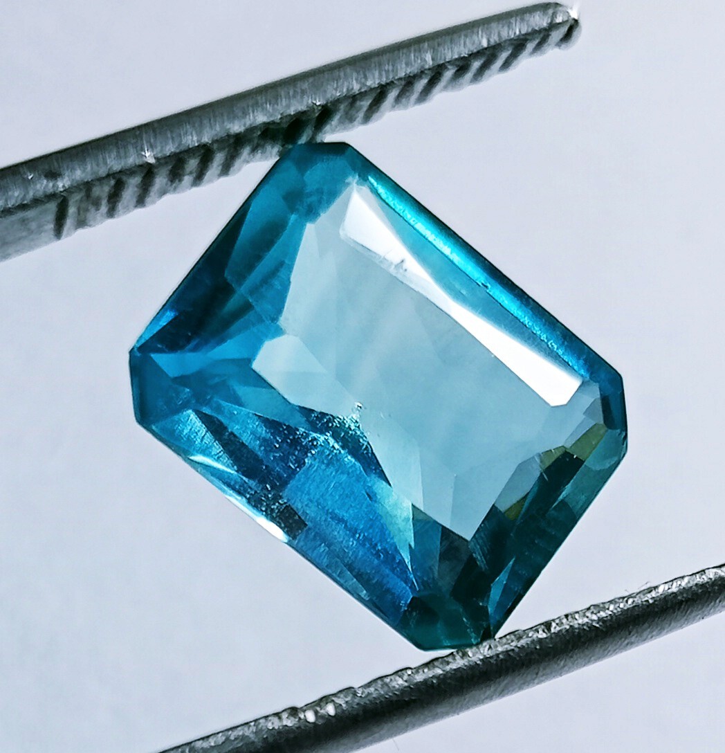 Natural Blue Aquamarine Emerald Cut Flawless Certified 6.40 Ct Loose Gemstone
