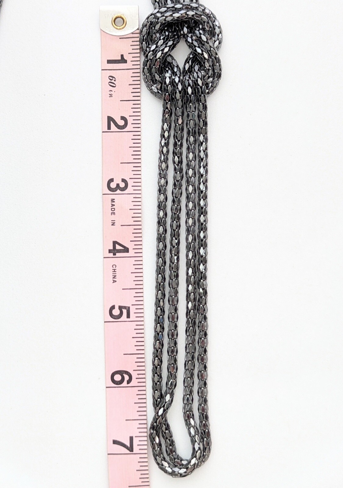 Vintage Mesh Chain Sautoir Necklace Long Flapper Statement Jewelry 31”