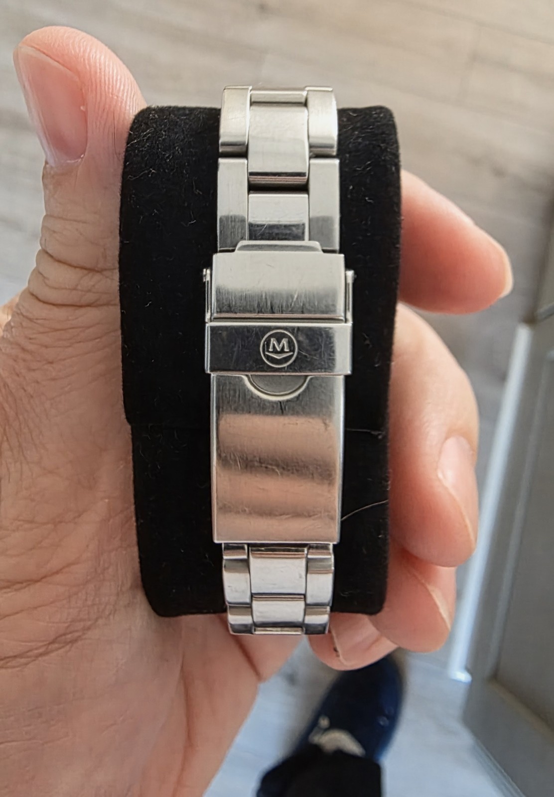 Movado Stainless Steel Sapphire Crystal w/ Black Face Wrist Watch