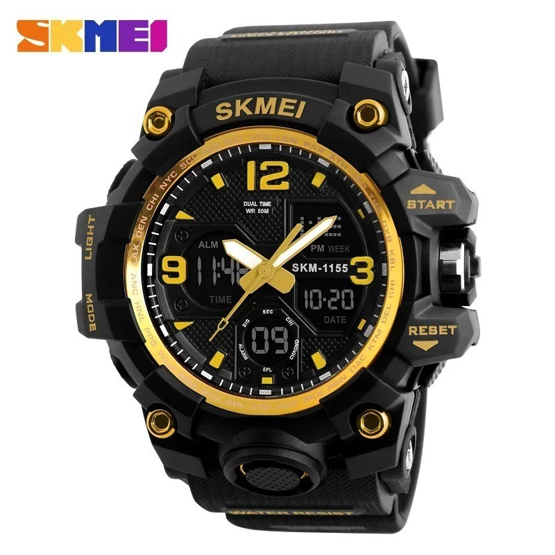 SKMEI Men Sport Watches Military Dual Time Boys Watch Digital Quartz Wristwatch