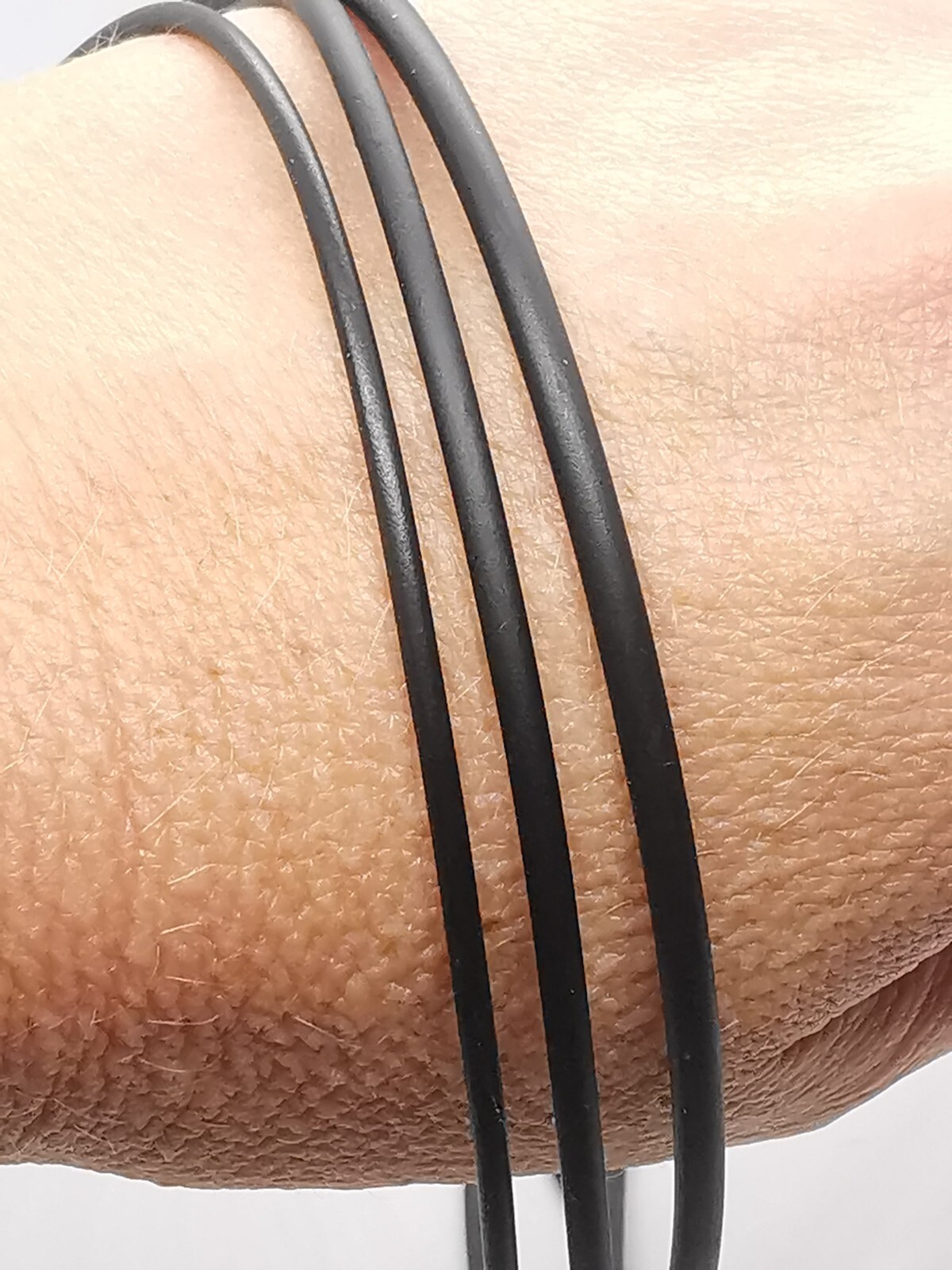 Black Silicone Rubber Style Necklace With Stainless Steel. Choose Width & Length