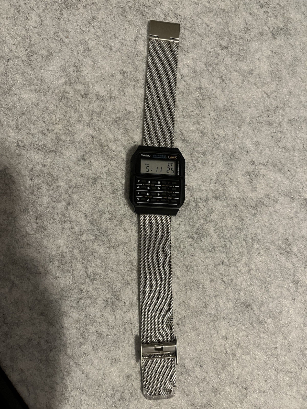 New Casio Ca53w-1 Watch With Stainless Steel Bracelet