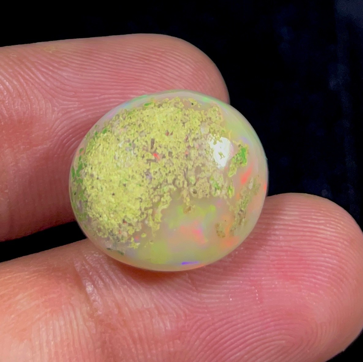 11.70 Ct Natural Ethiopian Opal Multi Fire Opal Oval Cabochon Loose Gemstone
