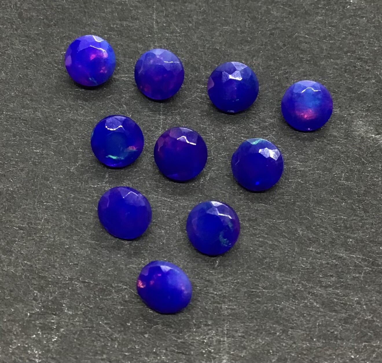 Blue Opal Natural Ethiopian Fire Round Cut AAA Loose Gemstone Assorted Jewelry