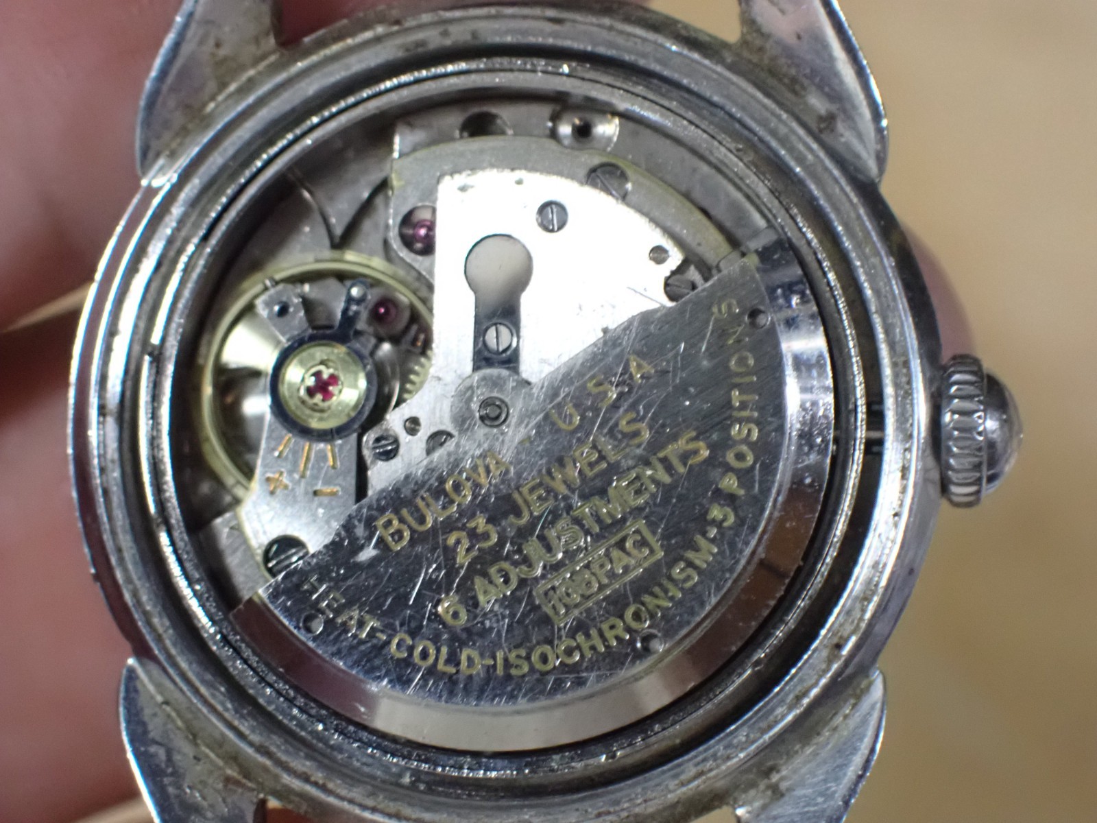 Bulova 23 Jewel 6 Adj Men’s Self Winding Watch good balance 10 BPAC Sunburst
