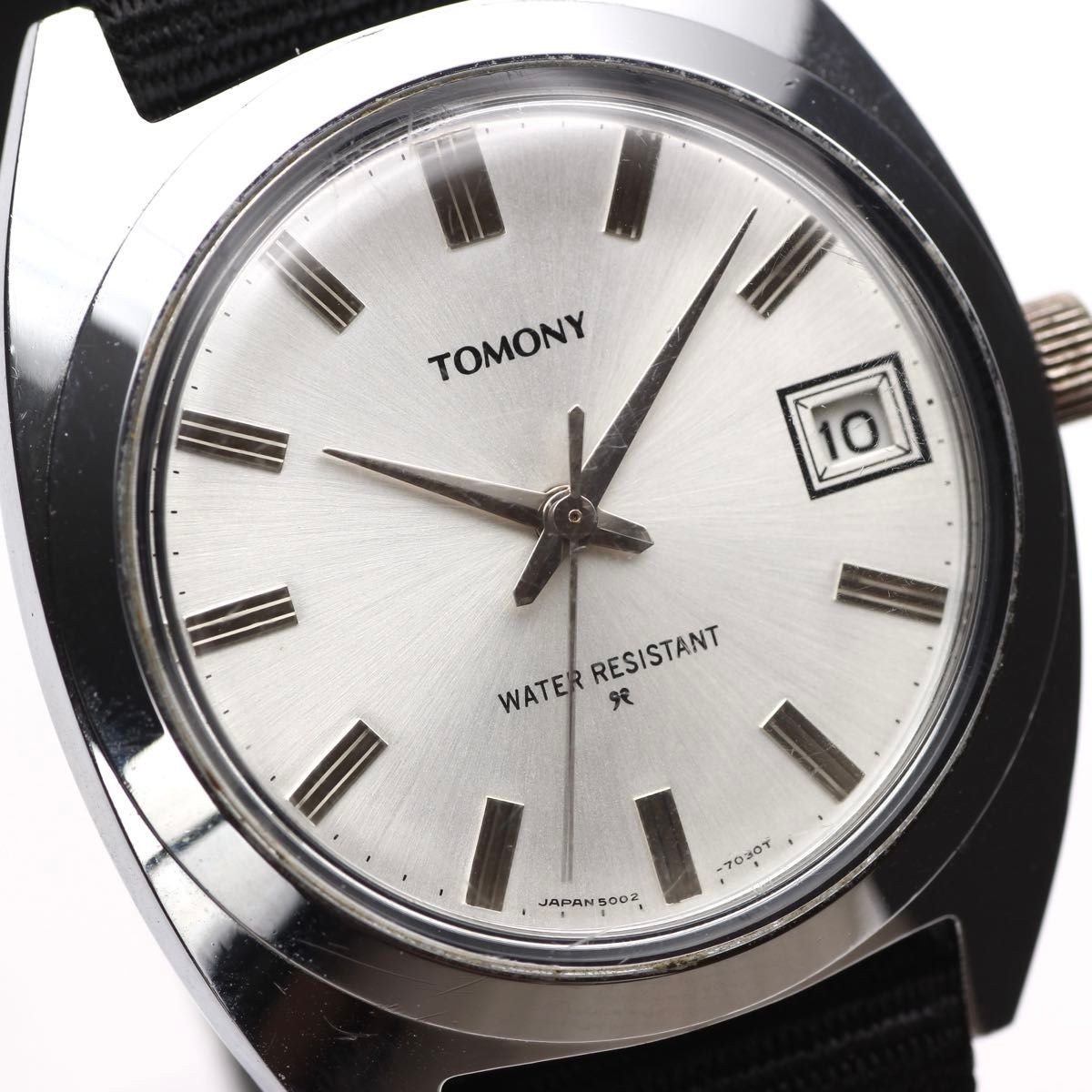 Seiko Tomony Hand Winding Watch 5000-7010 Silver Dial Japan Rare