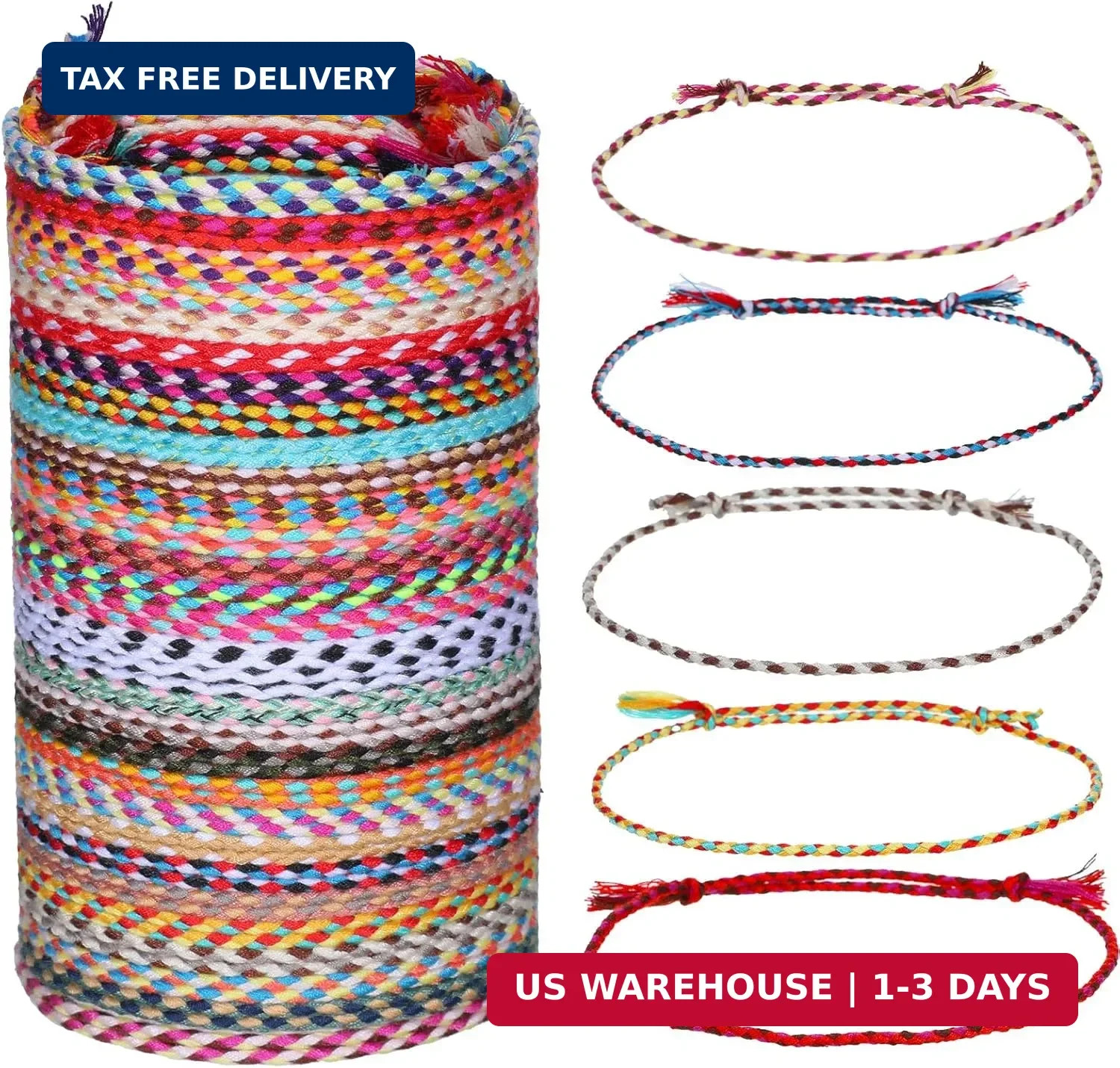 30 PCS Handmade Friendship Braided Bracelet, Woven Wrap Friendship Bracelets Adj