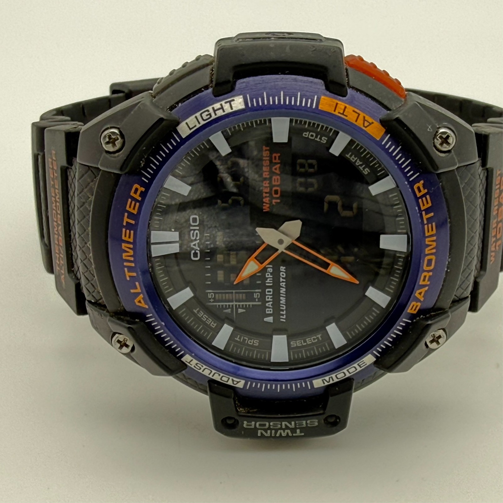 Men’s CASIO Twin Sensor Altimeter/Barometer Analog-Digital Watch, 5450, SGW-450H
