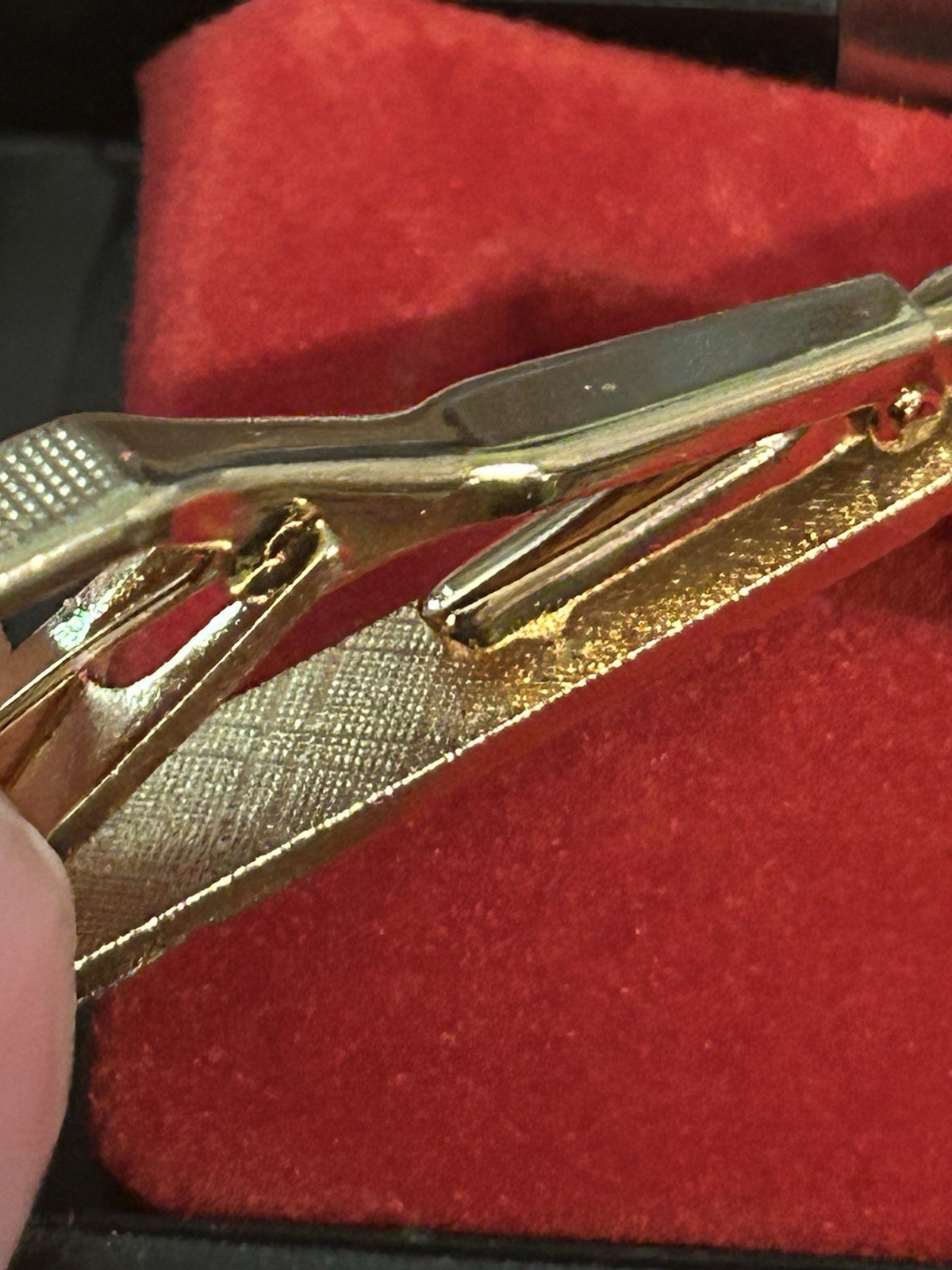 Vintage Two Tone Gold & Silver Color PARIS Tie Bar Clip With Chain