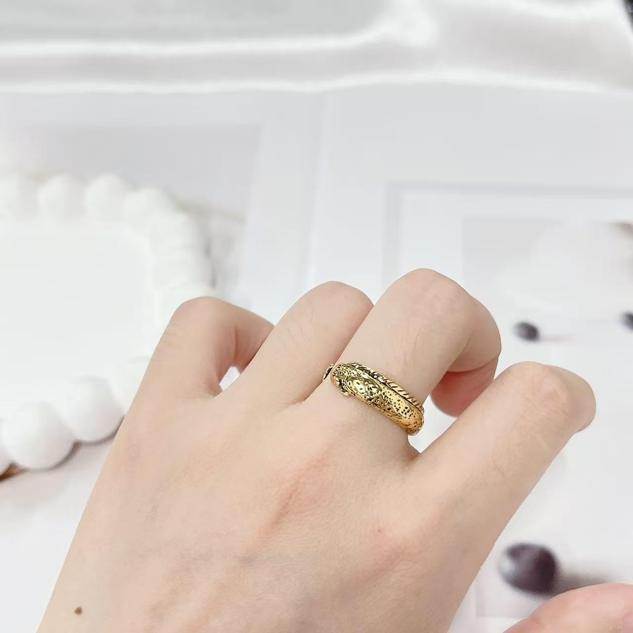 Koi Fish Wrap Open Statement Ring for Men Vintage Band Expandable Stacking Go…