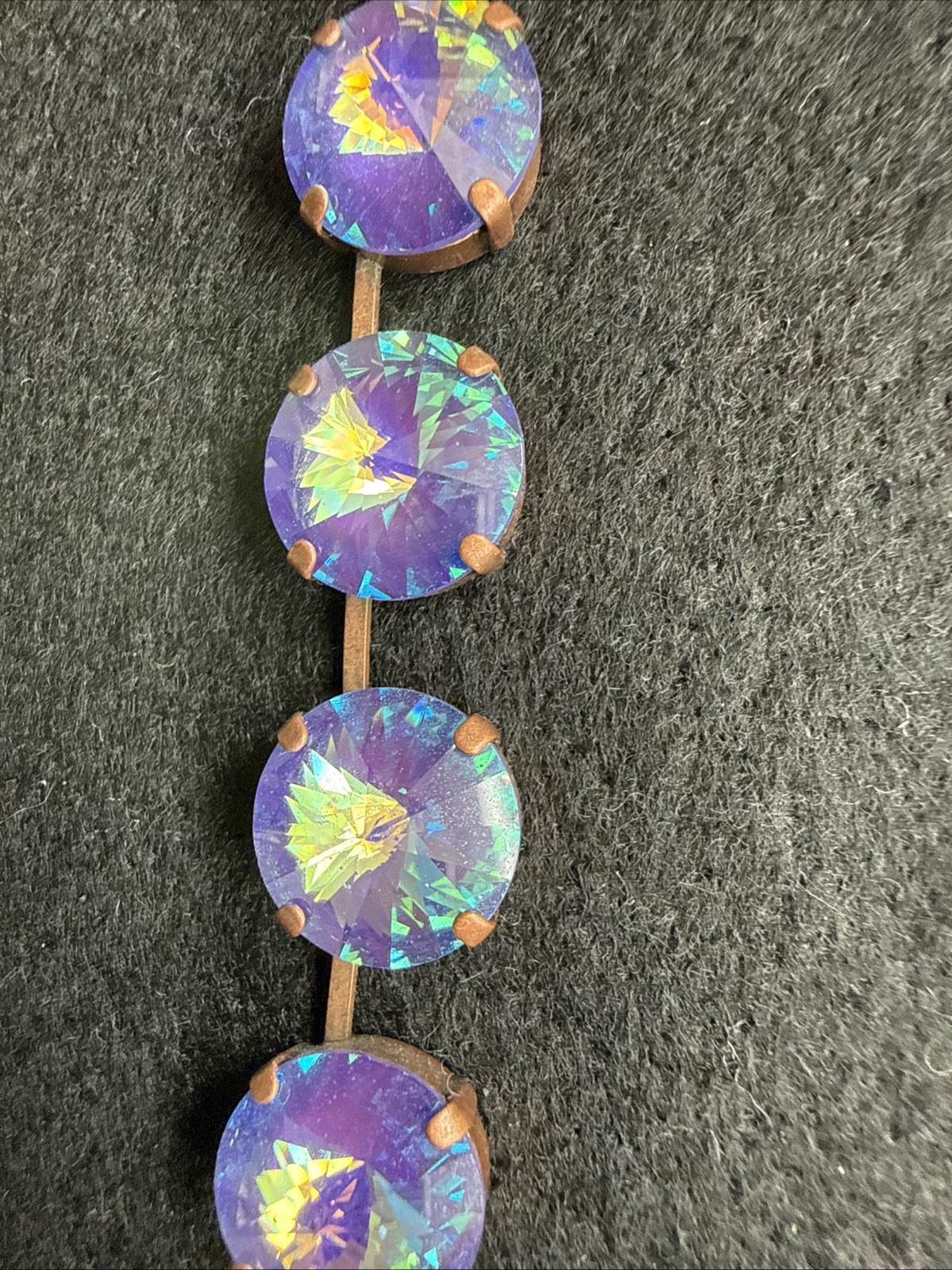 Authentic Sabika Manhattan Choker Necklace 15mm Iridescent Blue Teal Crystal