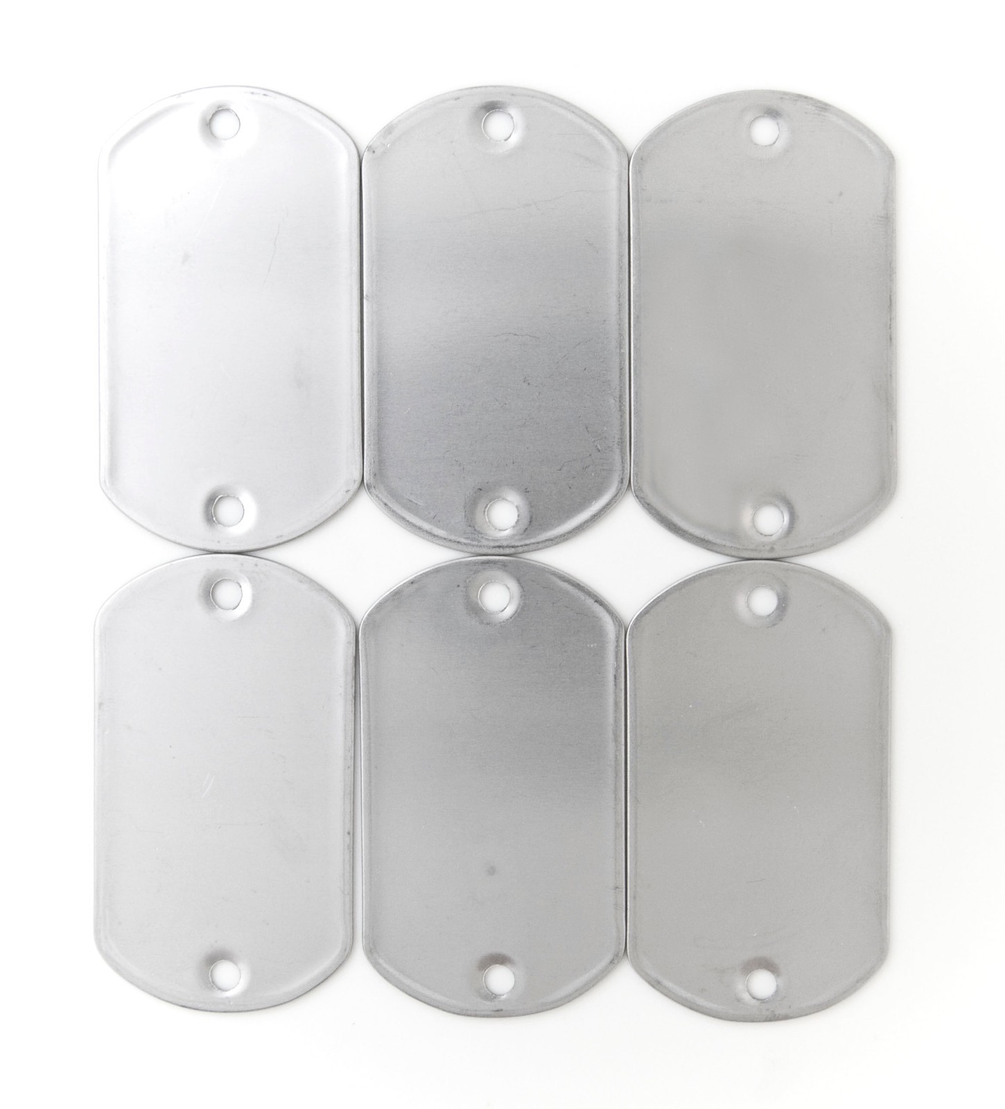 WHOLESALE 10 25 50 100 TWO HOLE BLANK DOG TAG STAINLESS STEEL MILITARY SPEC