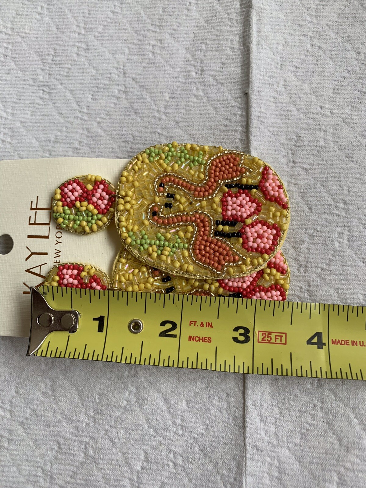 Kay Lee FLAMINGO Beaded Dangle Earrings 2” wide x 3.5” long NEW Post Back Bird