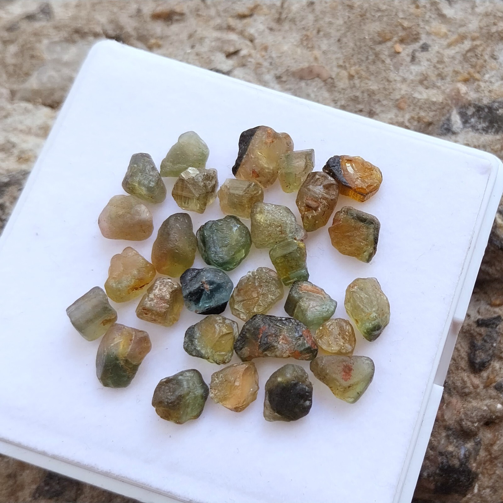 40 Carat 5 to 8 MM Natural Multi Color Tourmaline Raw Rough 29 Piece Lot Gems